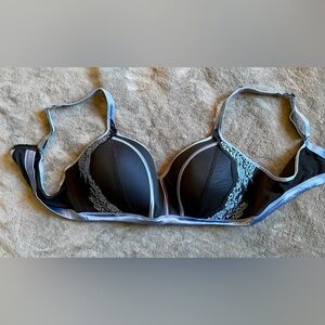 Adore Me Black and Blue Lace Bra